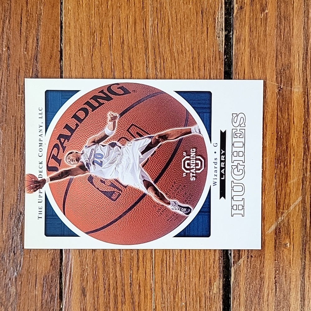 Spalding Basketball Card with LARRY HUGHES NBA